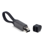 Cable de carga portátil con múltiples entradas y salidas de conexión color negro tercera vista