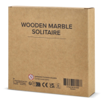 Juego de solitario en caja de madera que es tablero y almacenamiento color natural octava vista