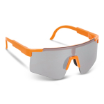 Gafas deportivas de alto rendimiento de colores con lentes plateados color naranja fluorescente
