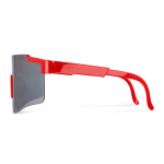 Gafas deportivas de alto rendimiento de colores con lentes plateados cuarta vista