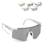Gafas deportivas de alto rendimiento de colores con lentes plateados