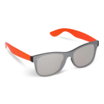 Gafas de sol con lentes espejados con UV400 con patillas de color color naranja