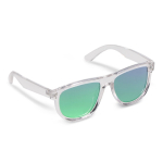 Gafas de sol con montura transparente y lentes espejo UV400 color verde transparente