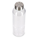 Botella de plástico reciclado con tapón plateado ideal para agua 500ml color transparente tercera vista