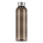 Botella de plástico reciclado con tapón plateado ideal para agua 500ml color negro transparente cuarta vista