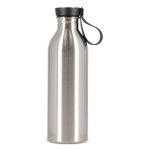 Botella de acero inoxidable con asa de silicona en la tapa 500ml color plateado cuarta vista