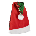 Original gorro de Papá Noel hecho de lentejuelas bicolores color rojo