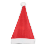 Original gorro de Papá Noel hecho de lentejuelas bicolores color rojo cuarta vista