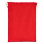 Bolsa grande de regalo hecha de fieltro con cordones a juego color rojo cuarta vista