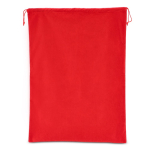 Bolsa grande de regalo hecha de fieltro con cordones a juego color rojo quinta vista