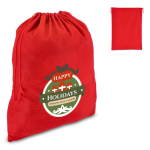 Bolsa grande de regalo hecha de fieltro con cordones a juego