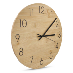 Reloj de pared minimalista hecho de bambú para personalizar color natural