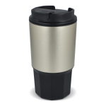 Vaso para llevar de acero inoxidable con tapa antiderrame 450ml color negro