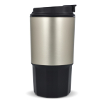 Vaso para llevar de acero inoxidable con tapa antiderrame 450ml color negro quinta vista