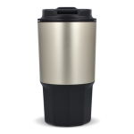 Vaso para llevar de acero inoxidable con tapa antiderrame 450ml color negro sexta vista