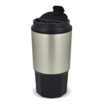 Vaso para llevar de acero inoxidable con tapa antiderrame 450ml color negro septima vista