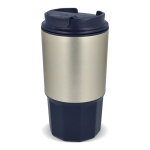 Vaso para llevar de acero inoxidable con tapa antiderrame 450ml color azul oscuro