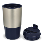 Vaso para llevar de acero inoxidable con tapa antiderrame 450ml color azul oscuro segunda vista