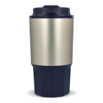 Vaso para llevar de acero inoxidable con tapa antiderrame 450ml color azul oscuro tercera vista