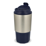 Vaso para llevar de acero inoxidable con tapa antiderrame 450ml color azul oscuro septima vista