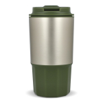 Vaso para llevar de acero inoxidable con tapa antiderrame 450ml color verde oliva sexta vista