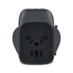 Adaptador para viajes compacto con funcionalidad en más de 150 países color negro sexta vista