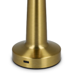 Lámpara de mesa con 3 modos de luz con sensor táctil en parte superior color dorado tercera vista