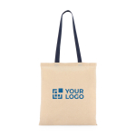 Bolsa de algodón OEKO-TEX con asas de colores 140 g/m2 vista principal