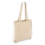 Bolsa y mochila de cuerdas de algodón OEKO-TEX 140 g/m2 color beige