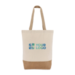 Bolsa de algodón con fuelle inferior y asas de yute 320 g/m2 vista principal