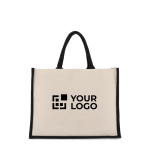 Bolsa de algodón con laterales y fondo de yute de colores 320 g/m2 vista principal