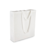 Bolsa de algodón OEKO-TEX en varios colores con doble asa 140 g/m2 color blanco tercera vista