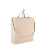Bolsa de algodón OEKO-TEX en color natural con doble asa 220 g/m2 color beige tercera vista