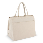 Bolsa de algodón OEKO-TEX con varios bolsillos 320 g/m2 color beige segunda vista