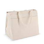 Bolsa de algodón OEKO-TEX con varios bolsillos 320 g/m2 color beige tercera vista