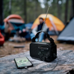 Radio de emergencia de plástico ABS con linterna y alarma Philips color negro septima vista
