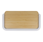 Cargador inalámbrico de bambú para escritorio con iluminación 15 W color natural tercera vista