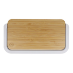 Cargador inalámbrico de bambú para escritorio con iluminación 15 W color natural cuarta vista