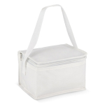 Bolsa nevera con forro de aluminio en el interior para 6 latas color blanco