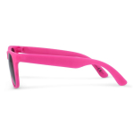 Gafas de sol en varios colores con un lente negro UV400 color rosa cuarta vista
