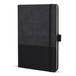 Libreta de cuero sintético de diseño original A5 hojas a rayas color negro