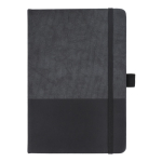 Libreta de cuero sintético de diseño original A5 hojas a rayas color negro segunda vista