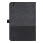 Libreta de cuero sintético de diseño original A5 hojas a rayas color negro tercera vista