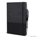Libreta de cuero sintético de diseño original A5 hojas a rayas color negro quinta vista