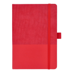 Libreta de cuero sintético de diseño original A5 hojas a rayas color rojo segunda vista