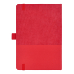 Libreta de cuero sintético de diseño original A5 hojas a rayas color rojo tercera vista