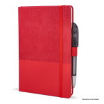 Libreta de cuero sintético de diseño original A5 hojas a rayas color rojo quinta vista
