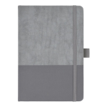 Libreta de cuero sintético de diseño original A5 hojas a rayas color gris segunda vista