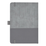 Libreta de cuero sintético de diseño original A5 hojas a rayas color gris tercera vista
