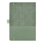 Libreta de cuero sintético de diseño original A5 hojas a rayas color verde oliva tercera vista